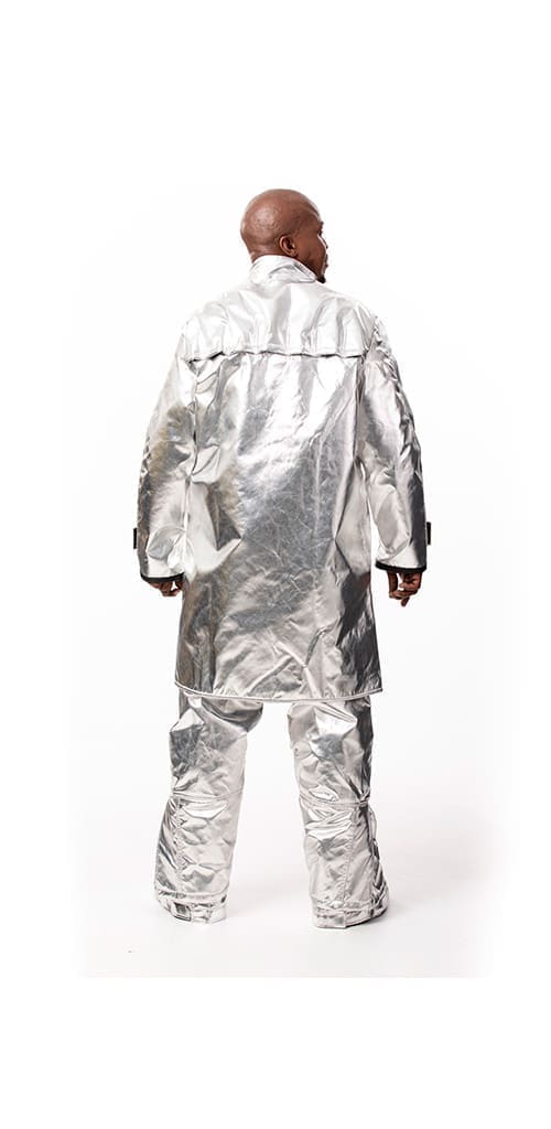 METAL-SAFE® ALPAN K Aluminised Coat 104cm with Velcro and Press stud closure and FR thermal liner
