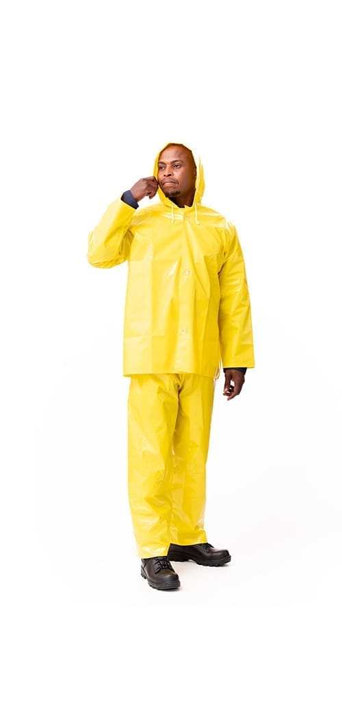 AQUA-TECH® PVC coated 76cm jacket with button front and hood
