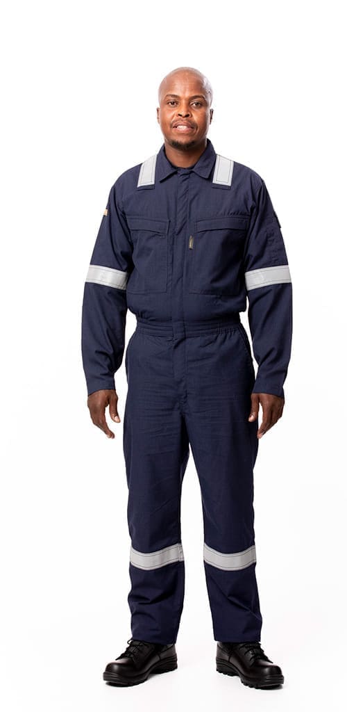 FIRE-SAFE® 305g/m2 One piece Navy coverall with FR Silver tape