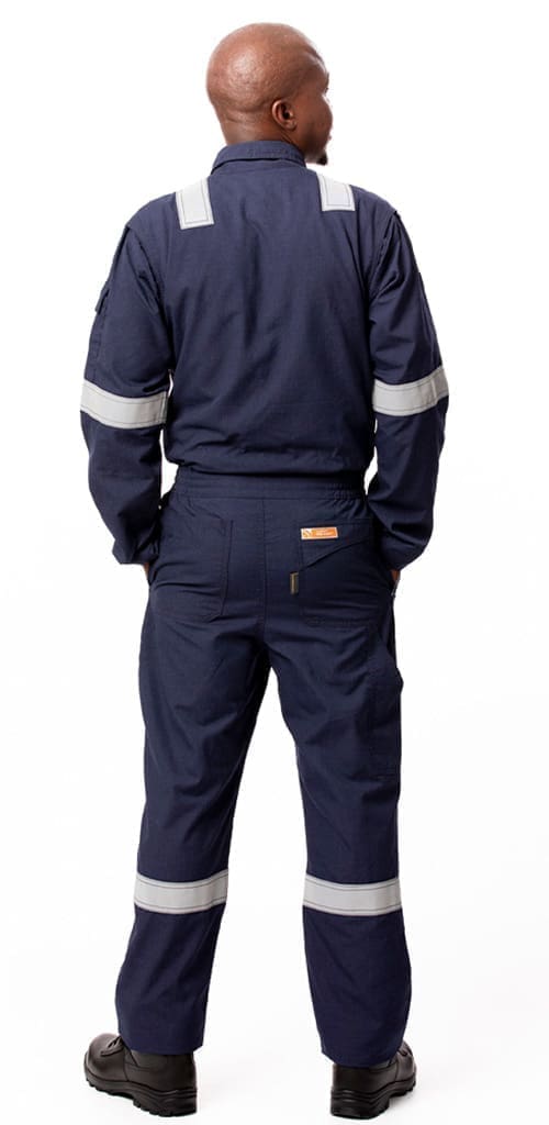 FIRE-SAFE® 305g/m2 One piece Navy coverall with FR Silver tape